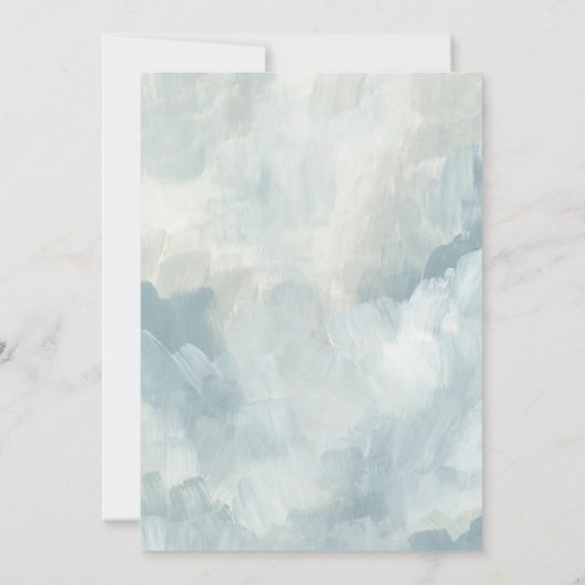 スカイ絵を描抽象芸術ブラシストロークブライダルシャワー 招待状 (裏面)