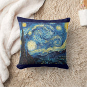 スカイ自然ブルー自然ゴッホスタースタースターナイト クッション (ブランケット)