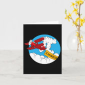 スカイ飛行機おもしろい数学おたく誕生日ギフトパイ日 カード (黄色い花)