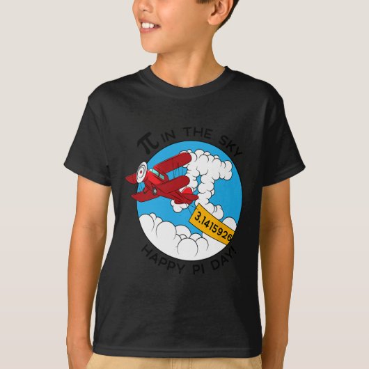 スカイ飛行機おもしろい数学おたく誕生日ギフトパイ日 Tシャツ (正面)