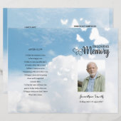 スカイ・バタフライ葬儀プログラムテンプレート (正面/裏面)