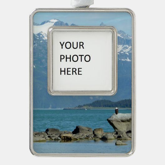 スカウェイアラスカのハゲワシ シルバープレートフレームオーナメント (正面)