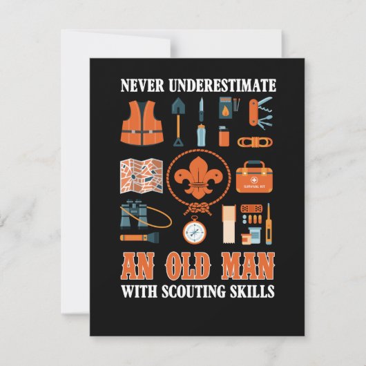 スカウティングの技術を持つ老人を決して過小評価しない サンキューカード (正面)