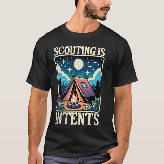 スカウティングはインテおもしろいントキャンプSummer Va Tシャツ (正面)