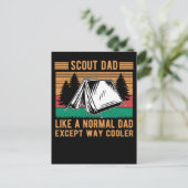 スカウティングパパおもしろい屋外テントファーザー ポストカード (スタンド正面)