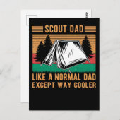 スカウティングパパおもしろい屋外テントファーザー ポストカード (正面/裏面)