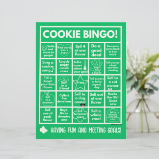 スカウティング – Cookie Booth Bingo on Letterhead レターヘッド
