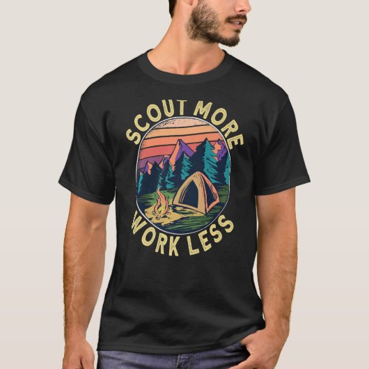 スカウトの作業量を増やし、スカウトのリーダーを減らす Tシャツ (正面)