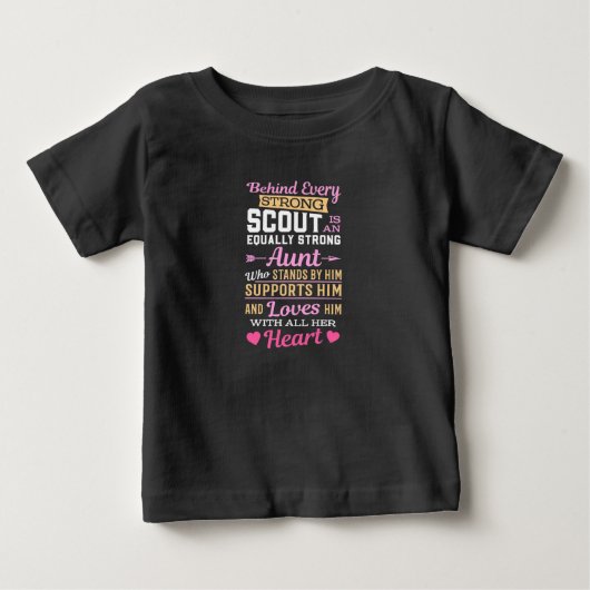 スカウトの後ろは強い叔母だ ベビーTシャツ (正面)
