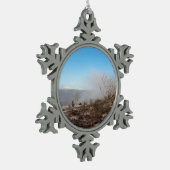 スカウトスカートクンブリアイングランドのホリデーカードポスターポー スノーフレークピューターオーナメント (左)