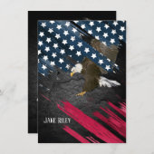 スカウトセレモニー国旗にハゲのワシ 招待状 (正面/裏面)