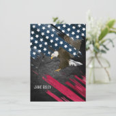 スカウトセレモニー国旗にハゲのワシ 招待状 (スタンド正面)