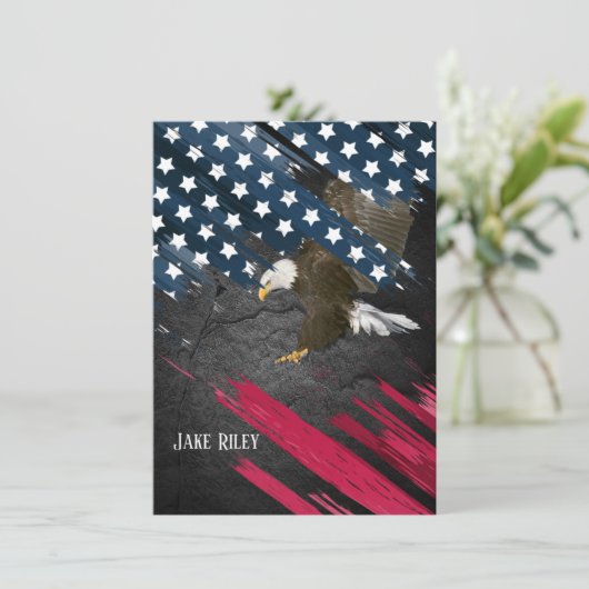 スカウトセレモニー国旗にハゲのワシ 招待状 (スタンド正面)