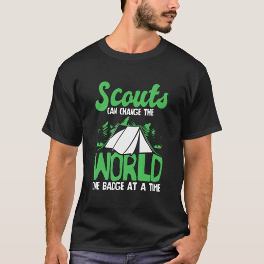 スカウトバッジ ユニフォーム 自然 野外 スカウティング Tシャツ (正面)