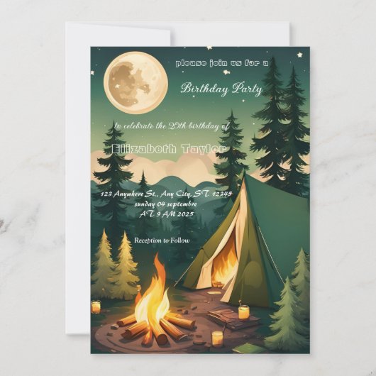 スカウトパーティー誕生日の招待 招待状 (正面)