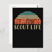 スカウトライフキャンプファイアアドベンチャー自然ラバーキャンパー ポストカード (正面/裏面)