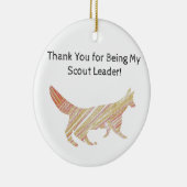 スカウトリーダーパターンシルエットキツネ セラミックオーナメント (右)