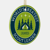 スカウトリーダーパーソナライズされた セラミックオーナメント (右)