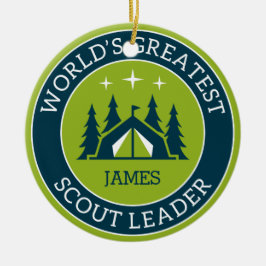 スカウトリーダーパーソナライズされた セラミックオーナメント
