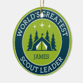 スカウトリーダーパーソナライズされた セラミックオーナメント (左)