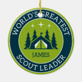 スカウトリーダーパーソナライズされた セラミックオーナメント (裏面)
