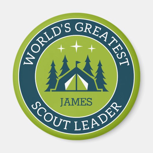 スカウトリーダーパーソナライズされた マグネット (正面)