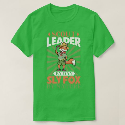 スカウトリーダー日別Sly fox by自然Cub Master Tシャツ (デザイン正面)