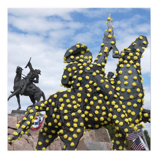 スカウト像バッファロー法案の名誉100年Cody WY フォトプリント (正面)