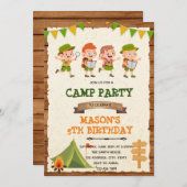 スカウト募集キャンプ テーマの招待状 招待状 (正面/裏面)