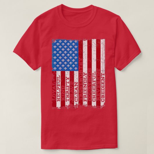 スカウト法愛国偵察の恋人アメリカ国旗ボーイギル Tシャツ (デザイン正面)