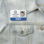 スカスタムタッフIDロゴフォトロゴブルー磁気 名札 (インサイチュ)