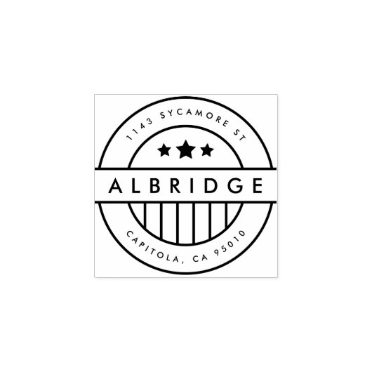 スカスタムターズ&ストライプアメリカ差出人住所 ラバースタンプ (インプリント)