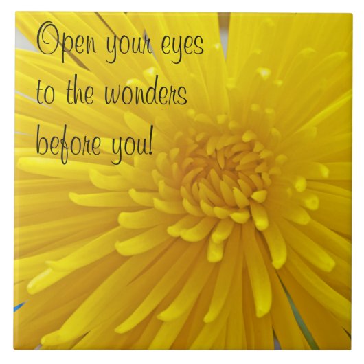 スカスタムピキーイエローダリアクローズアップ写真 タイル (正面)