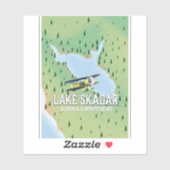 スカダールアルバニア湖とモンテネグロの地図 シール (シート)