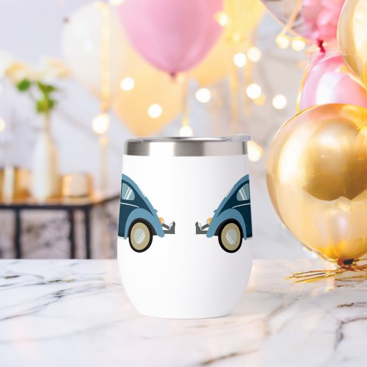 スカックールフ付きのブルーレトロ車 (バチェラーパーティー)