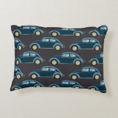 スカックールフ付きのブルーレトロ車 アクセントクッション (裏面)