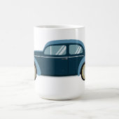スカックールフ付きのブルーレトロ車 コーヒーマグカップ (中央)