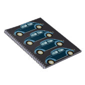 スカックールフ付きのブルーレトロ車 ノートブック (右側)