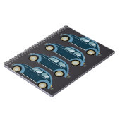 スカックールフ付きのブルーレトロ車 ノートブック (左側)