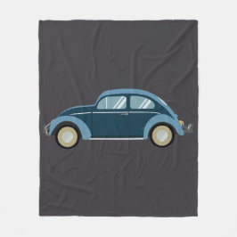 スカックールフ付きのブルーレトロ車 フリースブランケット