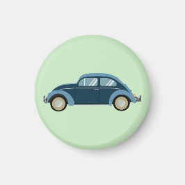スカックールフ付きのブルーレトロ車 マグネット