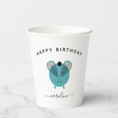 スカッシュエレガントラケット&ガールズナータイムバースデーパーティー 紙コップ (裏面)