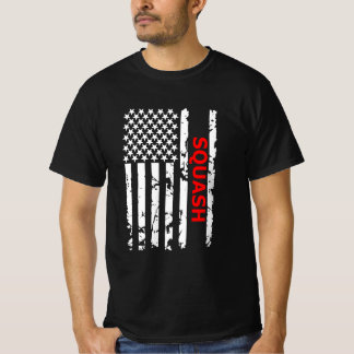 スカッシュクールUSAフラッグのグラフィックデザイン Tシャツ