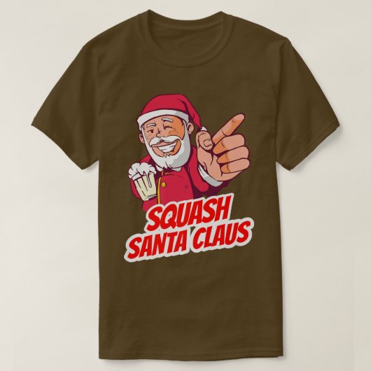 スカッシュサンタクロースのクリスマスホリデー – スカッシュプレイ Tシャツ (デザイン正面)