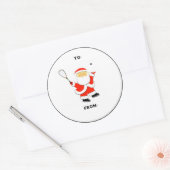 スカッシュスポーツクリスマスギフトタグ ラウンドシール (封筒)