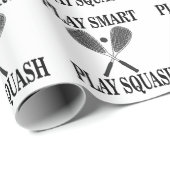 スカッシュスポーツプレーヤー誕生日 ラッピングペーパー (ロールコーナー)