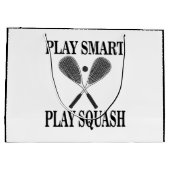 スカッシュスポーツプレーヤー誕生日 ラージペーパーバッグ (裏面)