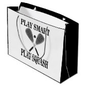 スカッシュスポーツプレーヤー誕生日 ラージペーパーバッグ (裏面アングル)