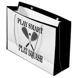 スカッシュスポーツプレーヤー誕生日 ラージペーパーバッグ