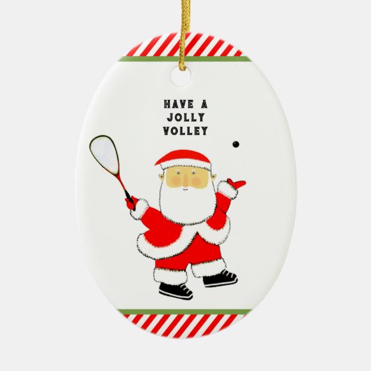 スカッシュスポーツ収集可能 セラミックオーナメント (正面)